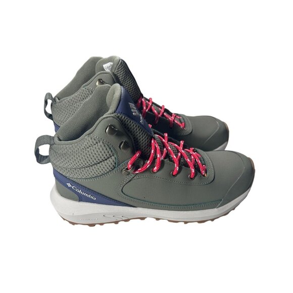 Columbia Women's Waterproof Hiking Boots Size 7.5 Green/Blue With Red Laces NEW - Picture 1 of 8